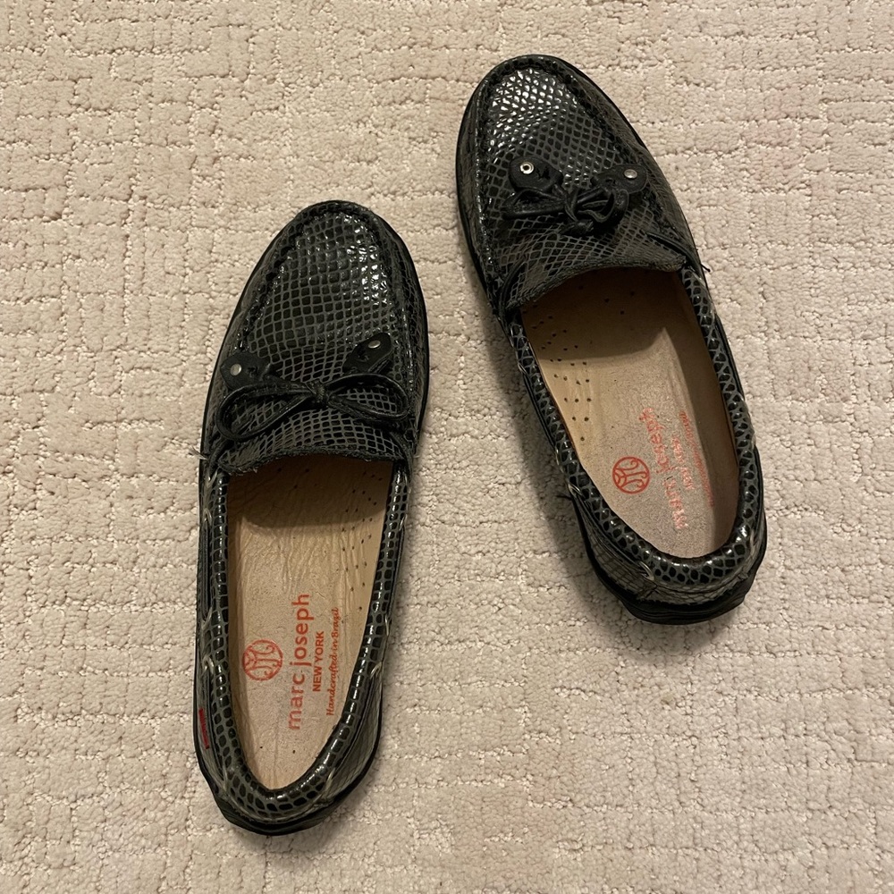 Marc Joseph New York Cypress Hill Kids unisex Leather Loafer in Black Snake sz 1 - Picture 9 of 13